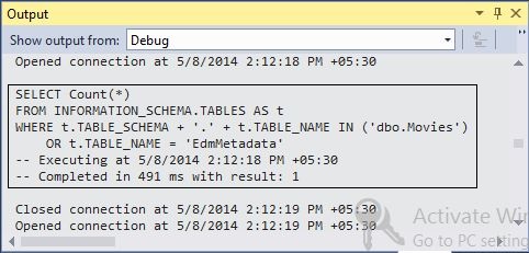 Select Statement in Output Window